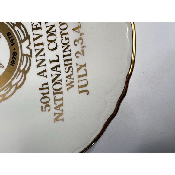 Vintage Collectible American Gold Star Mothers 50th Anniversary Plate 1978 Washi - Picture 12 of 13